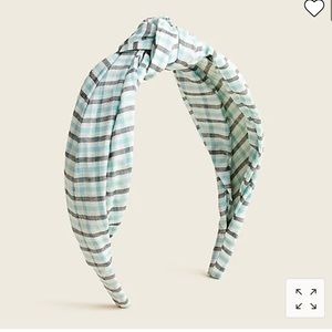 J. Crew knot headband in plaid cotton NWT
